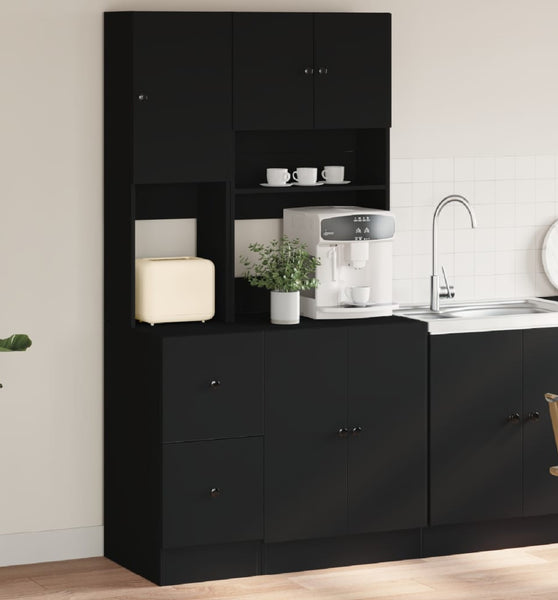Küchenschrank Schwarz 95x50x180 cm Holzwerkstoff