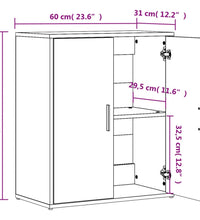 Sideboards 2 Stk. Schwarz 60x31x70 cm Holzwerkstoff