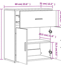 Sideboards 2 Stk. Schwarz 60x31x70 cm Holzwerkstoff