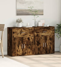 Sideboards 2 Stk. Räuchereiche 60x31x70 cm Holzwerkstoff