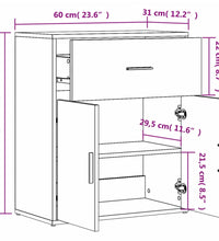 Sideboards 2 Stk. Braun Eichen-Optik 60x31x70 cm Holzwerkstoff