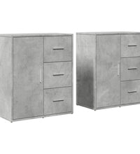 Sideboards 2 Stk. Betongrau 60x31x70 cm Holzwerkstoff