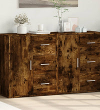 Sideboards 2 Stk. Räuchereiche 60x31x70 cm Holzwerkstoff