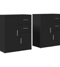 Sideboards 2 Stk. Schwarz 60x31x70 cm Holzwerkstoff