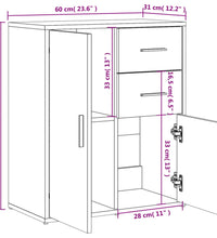 Sideboards 2 Stk. Schwarz 60x31x70 cm Holzwerkstoff