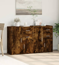 Sideboards 2 Stk. Räuchereiche 60x31x70 cm Holzwerkstoff