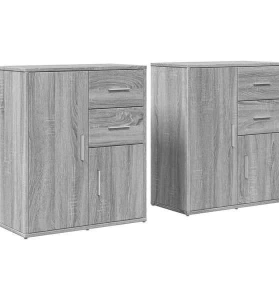 Sideboards 2 Stk. Grau Sonoma-Eiche 60x31x70 cm Holzwerkstoff