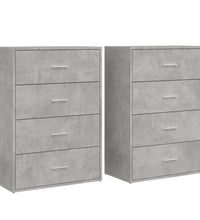 Sideboards 2 Stk. Betongrau 60x31x84 cm Holzwerkstoff