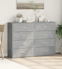 Sideboards 2 Stk. Betongrau 60x31x84 cm Holzwerkstoff