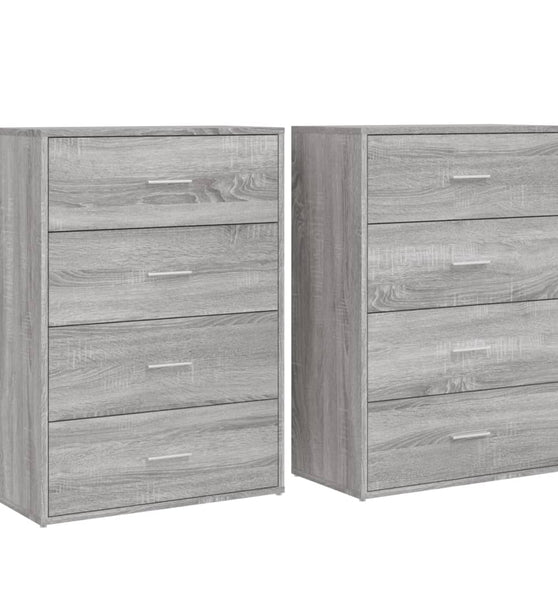 Sideboards 2 Stk. Grau Sonoma 60x31x84 cm Holzwerkstoff