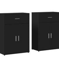 Sideboards 2 Stk. Schwarz 60x30x84 cm Holzwerkstoff