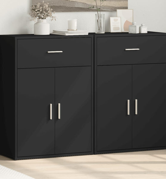 Sideboards 2 Stk. Schwarz 60x30x84 cm Holzwerkstoff