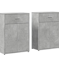 Sideboards 2 Stk. Betongrau 60x30x84 cm Holzwerkstoff