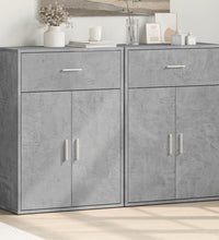 Sideboards 2 Stk. Betongrau 60x30x84 cm Holzwerkstoff