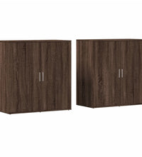 Sideboards 2 Stk. Braun Eichen-Optik 79x38x80 cm Holzwerkstoff