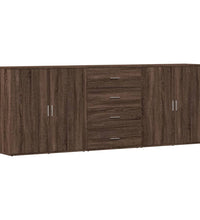 Sideboards 3 Stk. Braun Eichen-Optik Holzwerkstoff