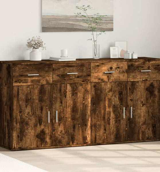 Sideboards 2 Stk. Räuchereiche 79x38x80 cm Holzwerkstoff