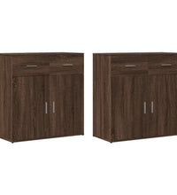 Sideboards 2 Stk. Braun Eichen-Optik 79x38x80 cm Holzwerkstoff