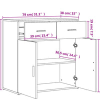 Sideboards 2 Stk. Braun Eichen-Optik 79x38x80 cm Holzwerkstoff