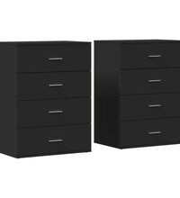 Sideboards 2 Stk. Schwarz 60x39x80 cm Holzwerkstoff