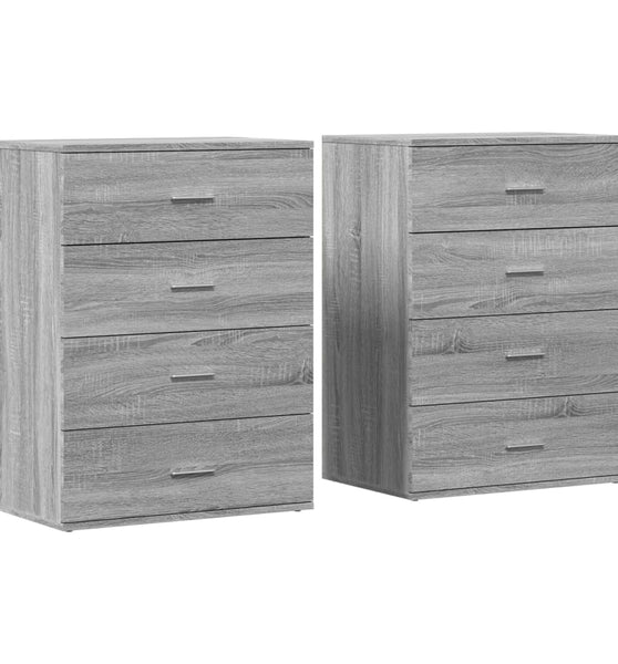 Sideboards 2 Stk. Grau Sonoma 60x39x80 cm Holzwerkstoff