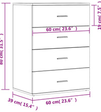 Sideboards 2 Stk. Grau Sonoma 60x39x80 cm Holzwerkstoff