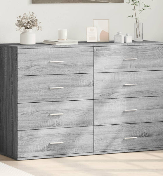 Sideboards 2 Stk. Grau Sonoma 60x39x80 cm Holzwerkstoff