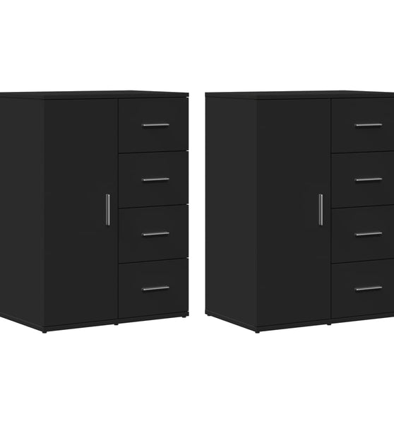 Sideboards 2 Stk. Schwarz 59x39x80 cm Holzwerkstoff