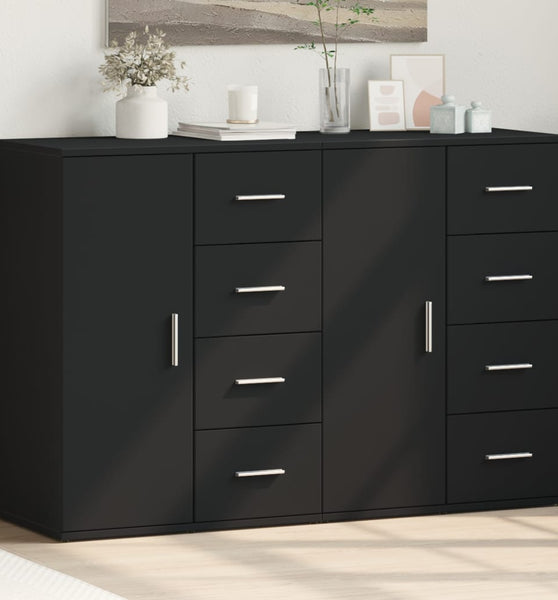 Sideboards 2 Stk. Schwarz 59x39x80 cm Holzwerkstoff