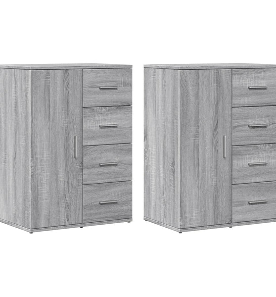 Sideboards 2 Stk. Grau Sonoma 59x39x80 cm Holzwerkstoff