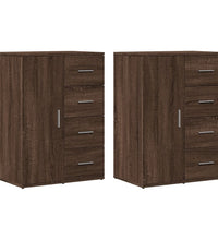 Sideboards 2 Stk. Braun Eichen-Optik 59x39x80 cm Holzwerkstoff