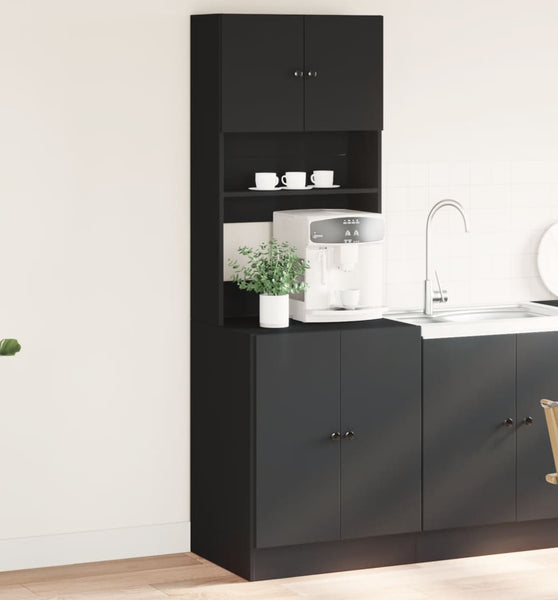 Küchenschrank Schwarz 60x50x180 cm Holzwerkstoff