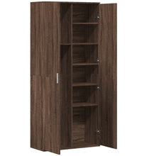 Highboard Braun Eichen-Optik 80x35x180 cm Holzwerkstoff