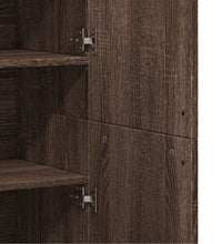 Highboard Braun Eichen-Optik 80x35x180 cm Holzwerkstoff