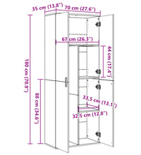 Highboard Betongrau 70x35x180 cm Holzwerkstoff
