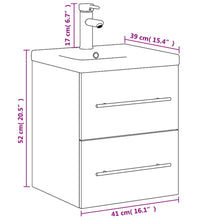 Waschbeckenunterschrank mit Einbaubecken Weiß