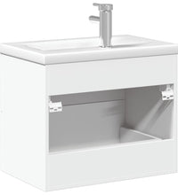 Waschbeckenunterschrank mit Einbaubecken Weiß