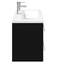 Waschbeckenunterschrank mit Einbaubecken Schwarz