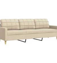 3-Sitzer-Sofa Creme 210 cm Stoff