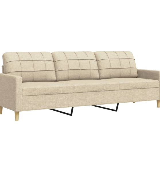 3-Sitzer-Sofa Creme 210 cm Stoff