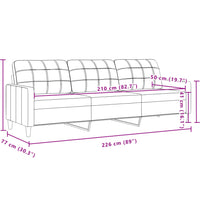 3-Sitzer-Sofa Braun 210 cm Stoff