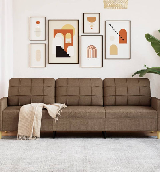 3-Sitzer-Sofa Braun 210 cm Stoff
