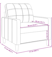 Sessel Hellgrau 60 cm Samt