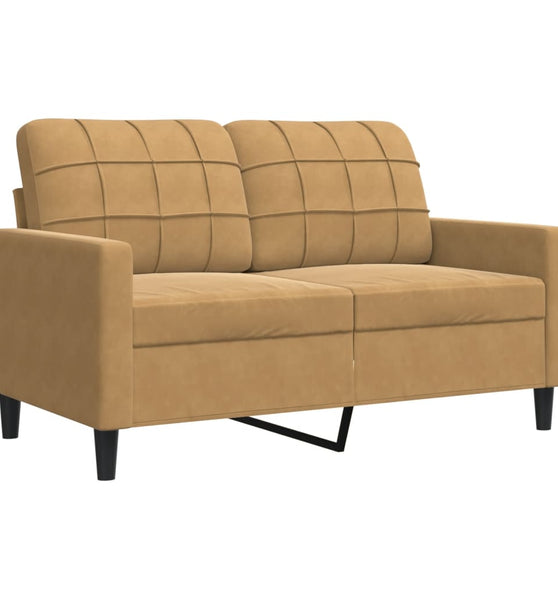2-Sitzer-Sofa Braun 120 cm Samt