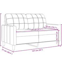 2-Sitzer-Sofa Braun 120 cm Samt