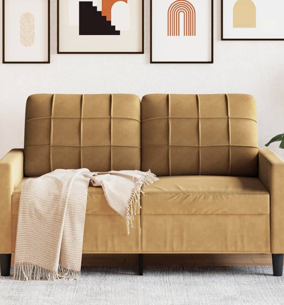 2-Sitzer-Sofa Braun 120 cm Samt