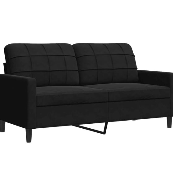 2-Sitzer-Sofa Schwarz 140 cm Samt