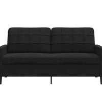 2-Sitzer-Sofa Schwarz 140 cm Samt