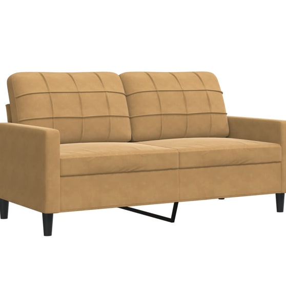 2-Sitzer-Sofa Braun 140 cm Samt