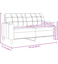 2-Sitzer-Sofa Braun 140 cm Samt